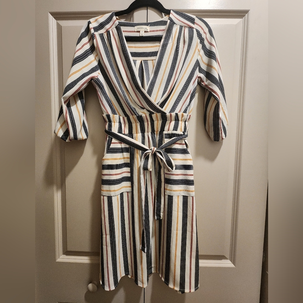 Womens XS Striped Monteau dress
